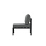 Gartensofa Copacabana Schwarz – Lounge-Sessel 70×74×65 cm Aluminium & Feather