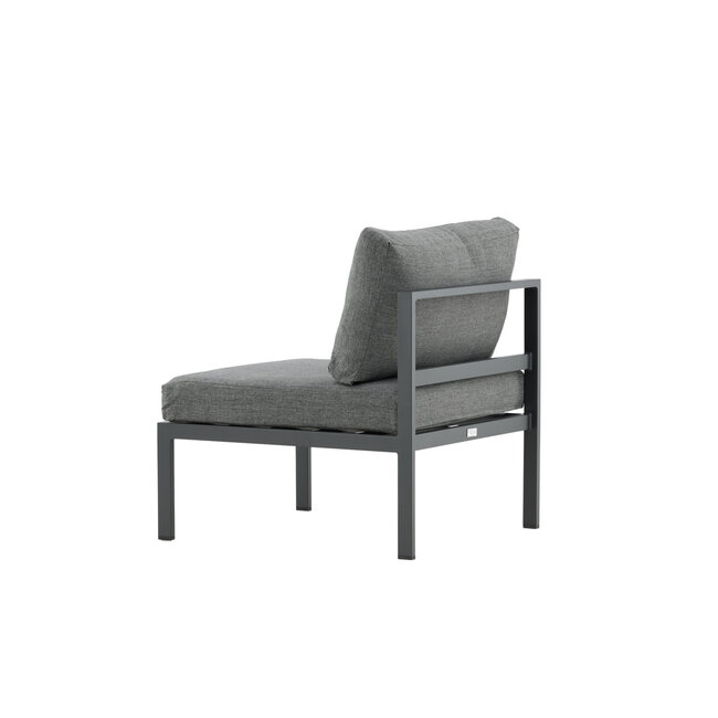 Gartensofa Copacabana Schwarz – Lounge-Sessel 70×74×65 cm Aluminium & Feather