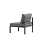 Gartensofa Copacabana Schwarz – Lounge-Sessel 70×74×65 cm Aluminium & Feather