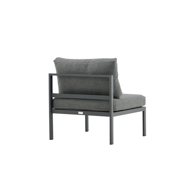 Gartensofa Copacabana Schwarz – Lounge-Sessel 70×74×65 cm Aluminium & Feather