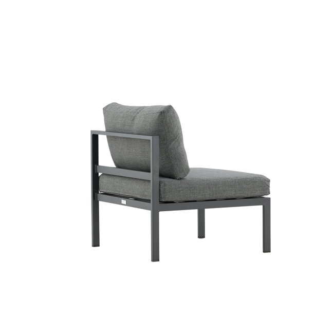 Gartensofa Copacabana Schwarz – Lounge-Sessel 70×74×65 cm Aluminium & Feather