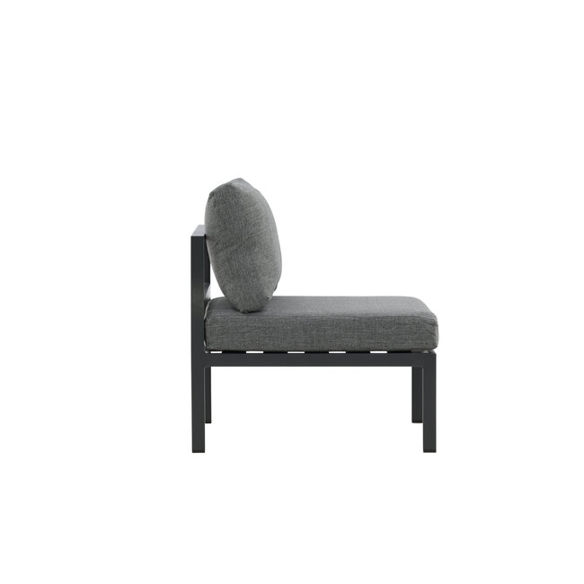 Gartensofa Copacabana Schwarz – Lounge-Sessel 70×74×65 cm Aluminium & Feather