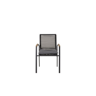 Venture Home Gartenstuhl Dallas Schwarz – Armlehnenstuhl 57×64×84 cm Stahl & Polyester