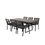 Gartenstuhl Dallas Schwarz – Armlehnenstuhl 57×64×84 cm Stahl & Polyester
