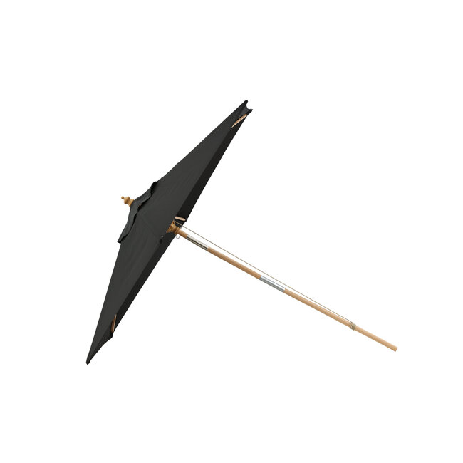 Sonnenschirm Corypho Schwarz – Marktschirm ø250 cm H232 cm Polyester & Buche