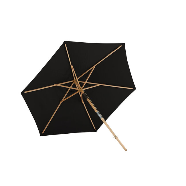 Sonnenschirm Corypho Schwarz – Marktschirm ø250 cm H232 cm Polyester & Buche