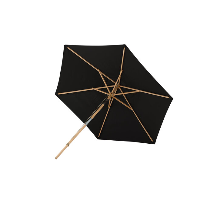 Sonnenschirm Corypho Schwarz – Marktschirm ø250 cm H232 cm Polyester & Buche