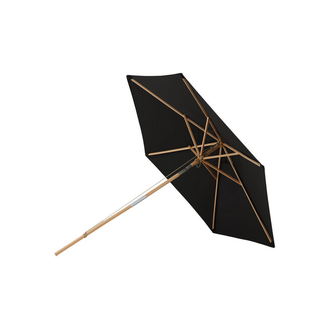 Sonnenschirm Corypho Schwarz – Marktschirm ø250 cm H232 cm Polyester & Buche