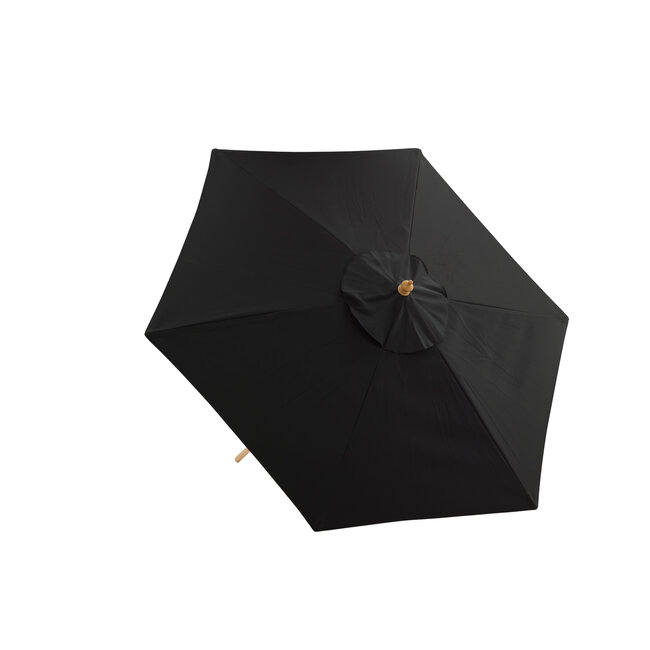 Sonnenschirm Corypho Schwarz – Marktschirm ø250 cm H232 cm Polyester & Buche