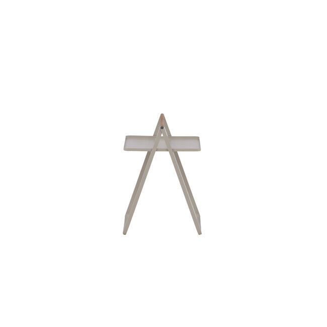 Gartentisch Clarin Beige – Beistelltisch 43×43×59 cm Stahl