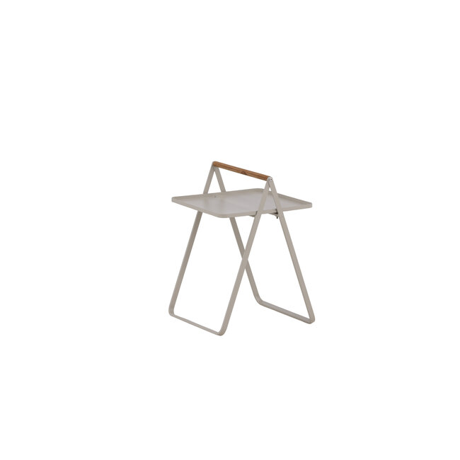 Gartentisch Clarin Beige – Beistelltisch 43×43×59 cm Stahl