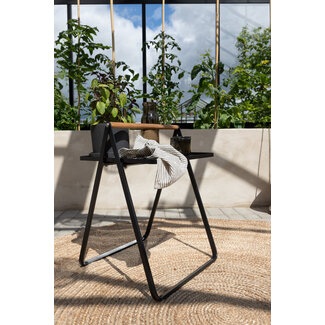 Venture Home Gartentisch Clarin Schwarz – Beistelltisch 43×43×59 cm Stahl