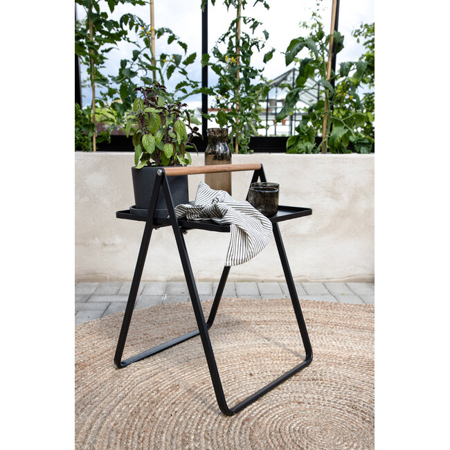 Gartentisch Clarin Schwarz – Beistelltisch 43×43×59 cm Stahl