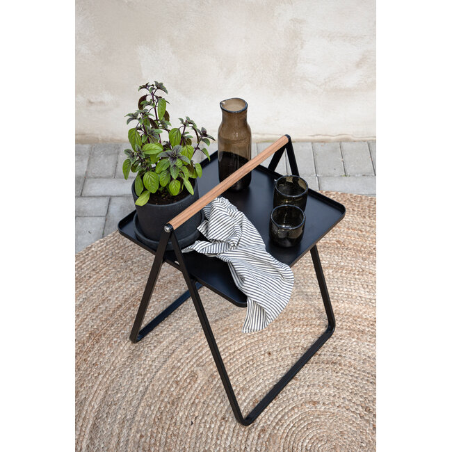 Gartentisch Clarin Schwarz – Beistelltisch 43×43×59 cm Stahl