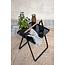 Gartentisch Clarin Schwarz – Beistelltisch 43×43×59 cm Stahl