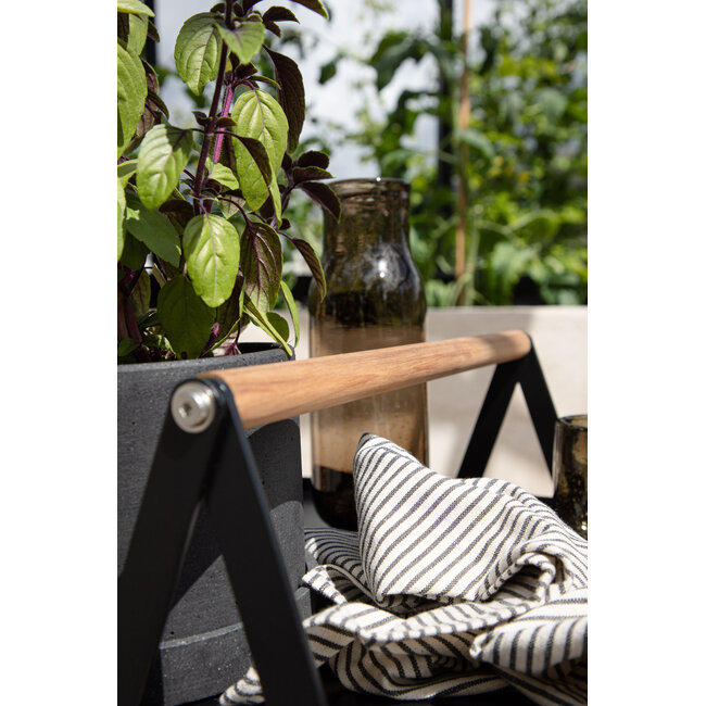 Gartentisch Clarin Schwarz – Beistelltisch 43×43×59 cm Stahl