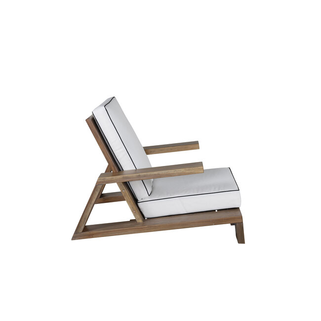 Gartensessel Daria Braun – Lounge-Sessel 100×92×70 cm Akazienholz und Polyester