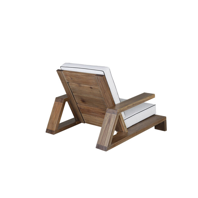 Gartensessel Daria Braun – Lounge-Sessel 100×92×70 cm Akazienholz und Polyester