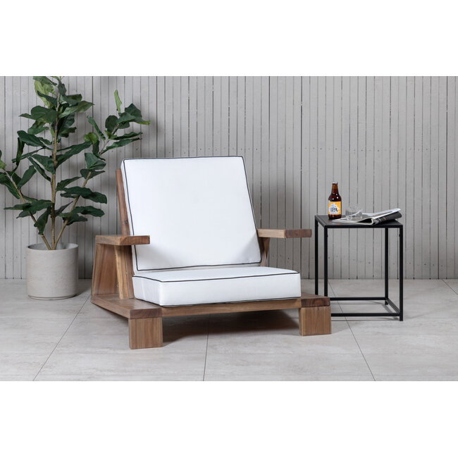 Gartensessel Daria Braun – Lounge-Sessel 100×92×70 cm Akazienholz und Polyester