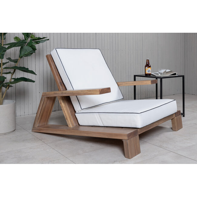 Gartensessel Daria Braun – Lounge-Sessel 100×92×70 cm Akazienholz und Polyester