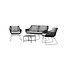 Lounge-Set Davao Dunkelgrau – Outdoor-Sofa 133×73×73 cm Seilgeflecht und Stahl