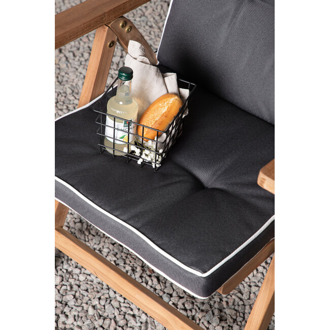 Auflage Classic Grau – Sitzauflage 118×50×10 cm Polyester und Schaumstoff
