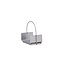 Feuerstelle Godoma Silber – Feuerschale 42×30×49 cm Stahl