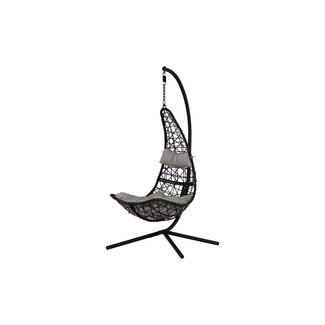 Venture Home Outdoor Hängesessel Edinburgh – Moderner Freischwinger in Schwarz mit Kissen