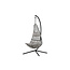 Gartenliege Edinburgh Grau – Hängesessel mit Gestell 130×130×205 cm Polyrattan