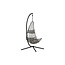Gartenliege Edinburgh Grau – Hängesessel mit Gestell 130×130×205 cm Polyrattan