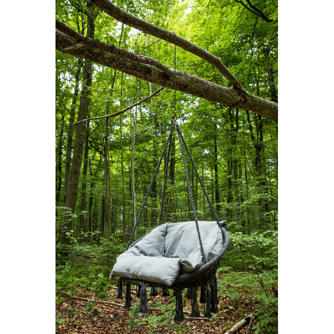 Gartenliege Hamtic Grau – Outdoor-Liege 80×60×90 cm Polyester & Cotton