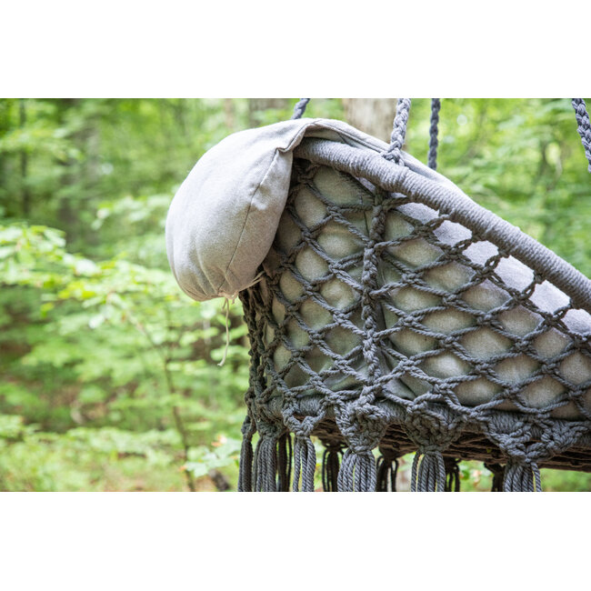 Gartenliege Hamtic Grau – Outdoor-Liege 80×60×90 cm Polyester & Cotton
