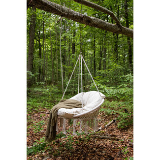 Venture Home Gartenliege Hamtic Weiß – Hängematte 80×60×90 cm Polyester & Cotton
