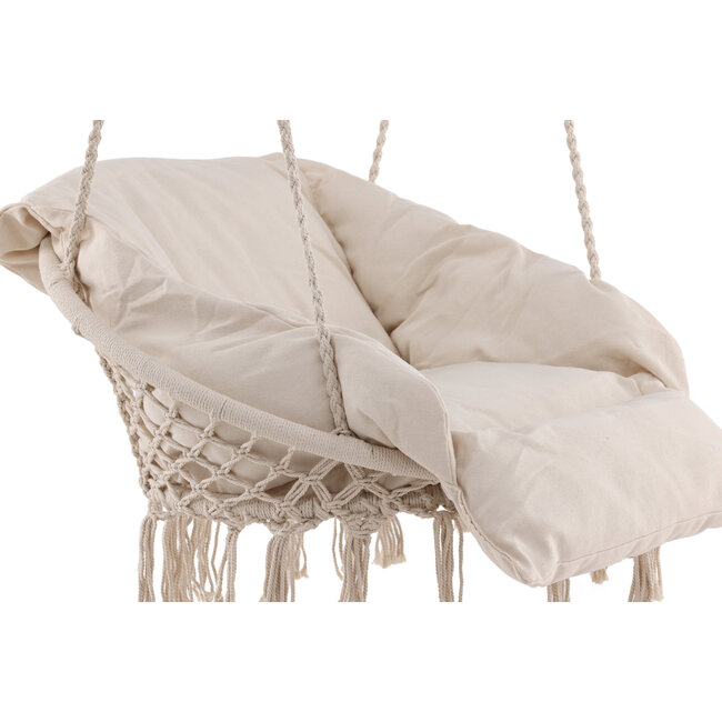 Gartenliege Hamtic Weiß – Hängematte 80×60×90 cm Polyester & Cotton