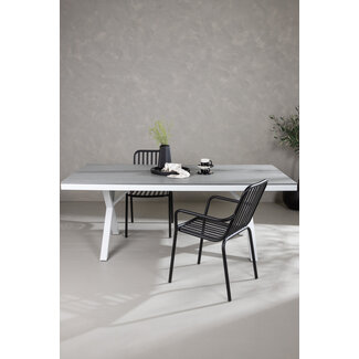 Venture Home Gartentisch Garcia Grau – Esstisch 200×100×74 cm Aluminium & Aintwood