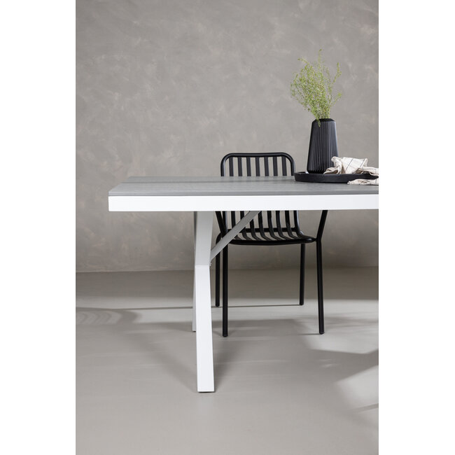 Gartentisch Garcia Grau – Esstisch 200×100×74 cm Aluminium & Aintwood