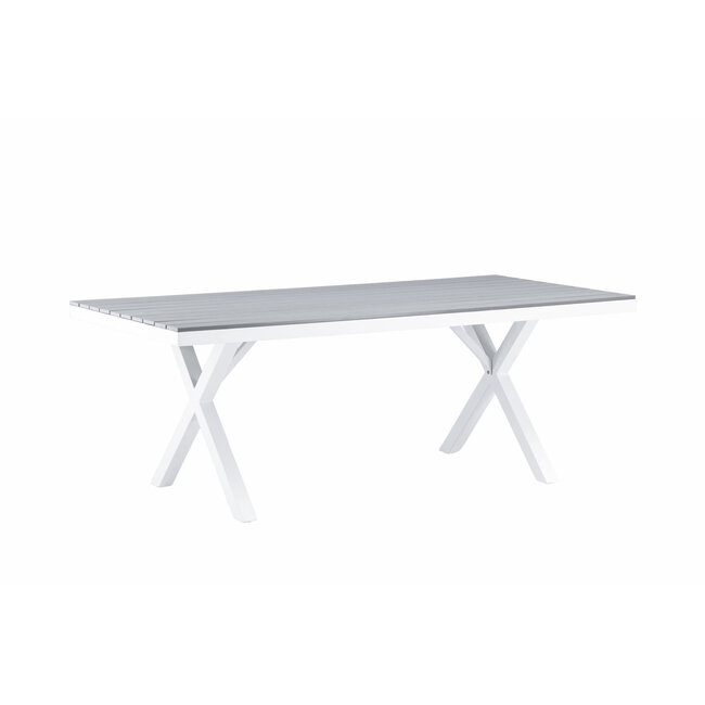 Gartentisch Garcia Grau – Esstisch 200×100×74 cm Aluminium & Aintwood