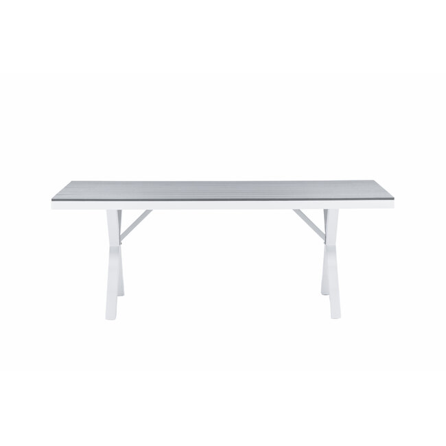 Gartentisch Garcia Grau – Esstisch 200×100×74 cm Aluminium & Aintwood