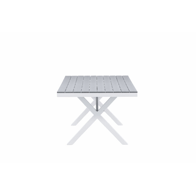 Gartentisch Garcia Grau – Esstisch 200×100×74 cm Aluminium & Aintwood