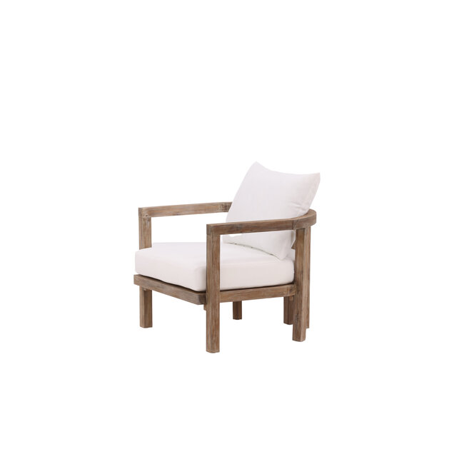 Gartensessel Erica Braun – Loungesessel 70×70×55 cm Akazienholz & Polster