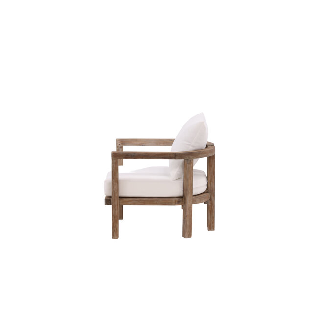 Gartensessel Erica Braun – Loungesessel 70×70×55 cm Akazienholz & Polster