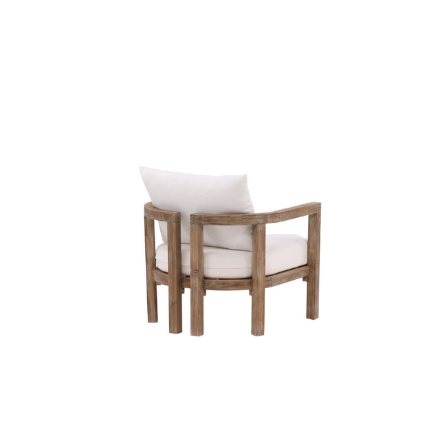 Gartensessel Erica Braun – Loungesessel 70×70×55 cm Akazienholz & Polster