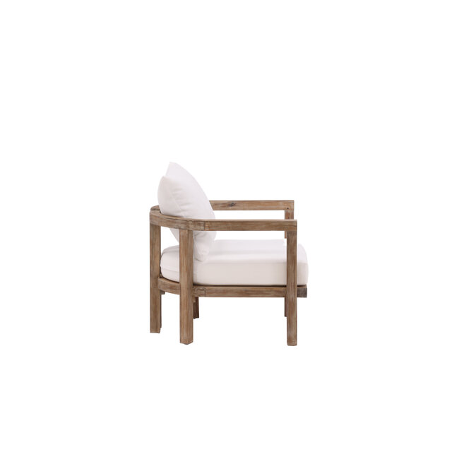 Gartensessel Erica Braun – Loungesessel 70×70×55 cm Akazienholz & Polster