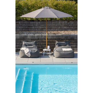 Venture Home Sonnenschirm Ixos Grau – Marktschirm ø300×H244 cm Polyester & Buchenholz