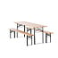 Gartenmöbel-Set Guniess aus Tannenholz und Stahl, Tisch 200×60×75 cm + 2 Bänke – wetterfeste Gartenessgruppe Natur/Schwarz
