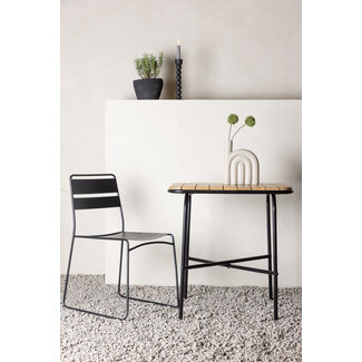 Venture Home Gartentisch Holmbeck – Kompakter Bistrotisch aus Akazienholz & Stahl 70×55 cm