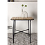 Gartentisch Holmbeck aus Akazienholz und Stahl, 70 cm × 55 cm × 74 cm, Natur – kompakter Outdoor-Bistrotisch