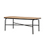 Gartentisch Holmbeck aus Akazienholz und Stahl, 200 cm × 90 cm × 75 cm, Natur – wetterfester Outdoor-Esstisch