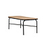 Gartentisch Holmbeck aus Akazienholz und Stahl, 200 cm × 90 cm × 75 cm, Natur – wetterfester Outdoor-Esstisch