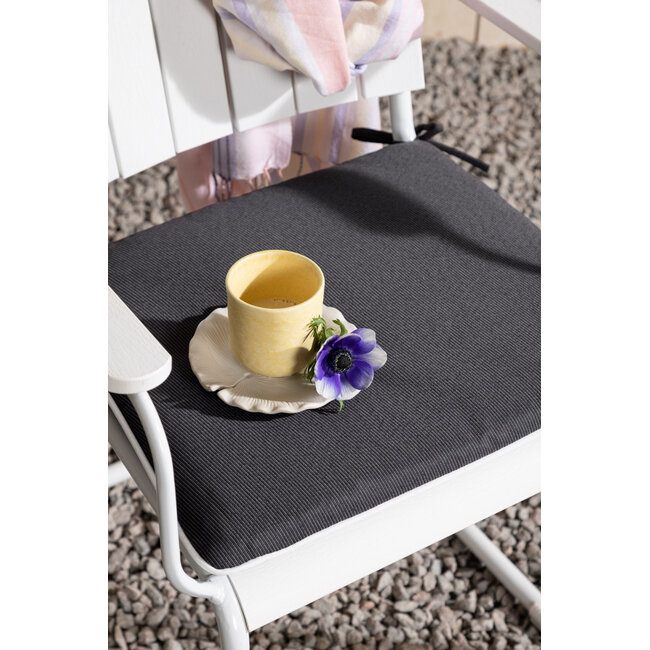 Outdoor-Sitzauflage Holmsund Dunkelgrau aus Polyester, 39 cm × 46 cm × 4 cm, UV-beständig und wetterfest